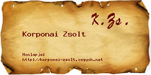 Korponai Zsolt névjegykártya